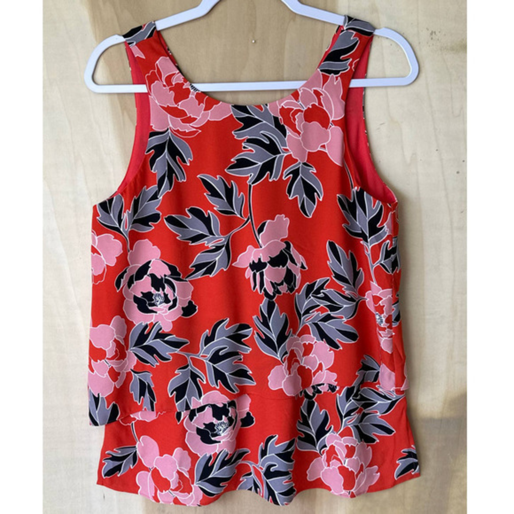 Cooper & Ella Top Womens Medium Blouse Sleeveless Floral
